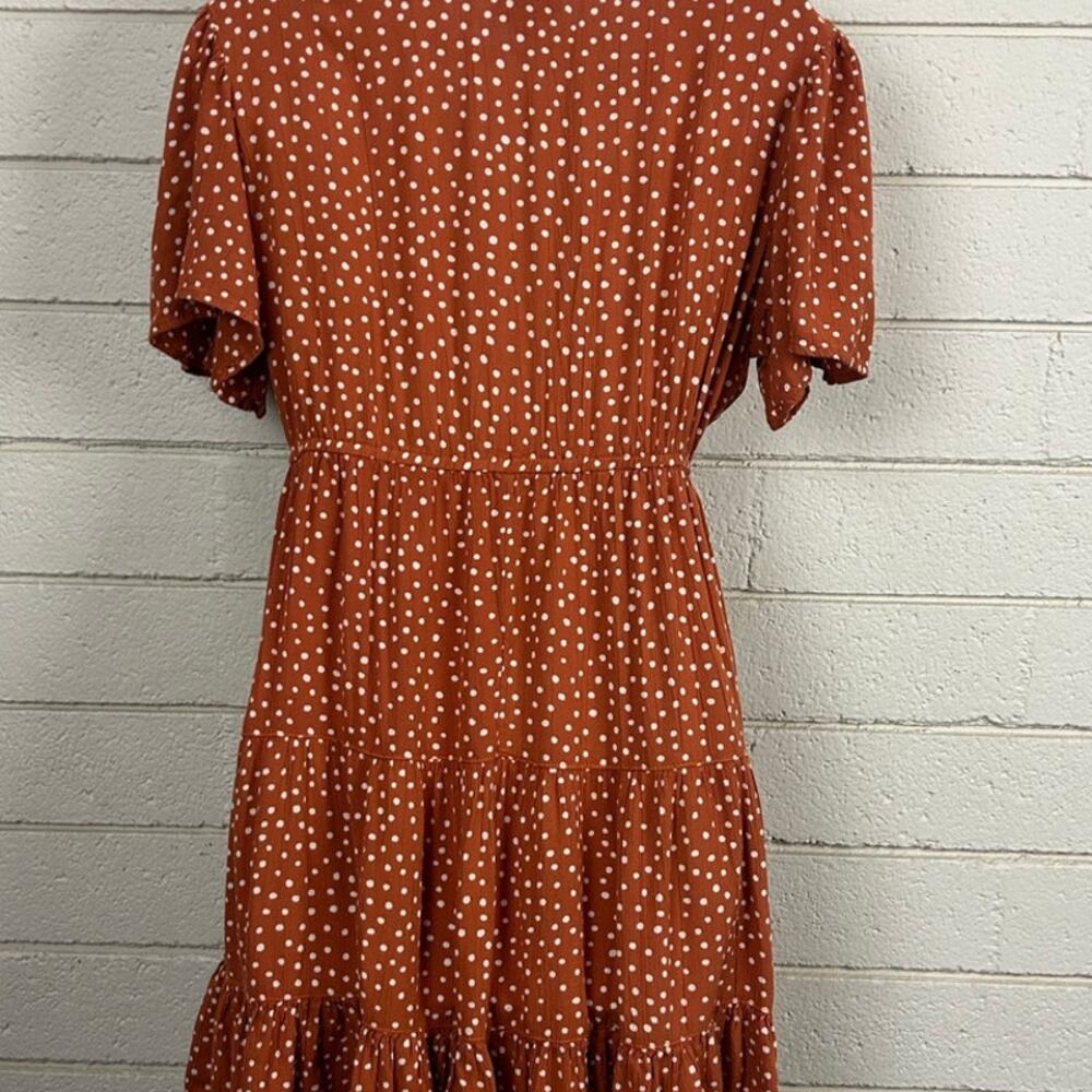 Angie Polka Dot Brown Dress size L - Picture 7 of 8